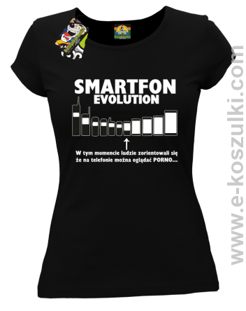 Smartfon evolution - koszulka damska - czarna