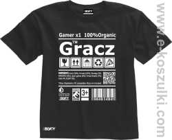 Gracz GAMER - koszulka dziecięca czarna