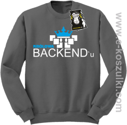 Królowa Backend'u - modna bluza z nadrukiem bez kaptura szara