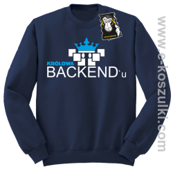 Królowa Backend'u - modna bluza z nadrukiem bez kaptura granatowa