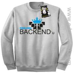 Królowa Backend'u - modna bluza z nadrukiem bez kaptura melanż