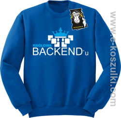 Królowa Backend'u - modna bluza z nadrukiem bez kaptura niebieska