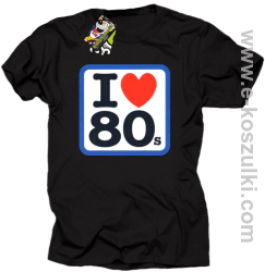 I love 80s - koszulka męska z nadrukiem czarny
