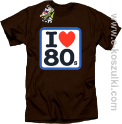 I love 80s - koszulka męska z nadrukiem brązowy