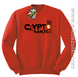 CryptoMaster CROWN - bluza męska bez kaptura czerwona