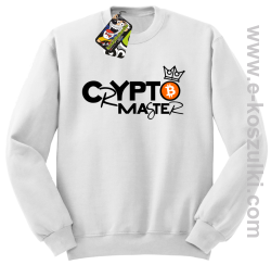 CryptoMaster CROWN - bluza męska bez kaptura biała