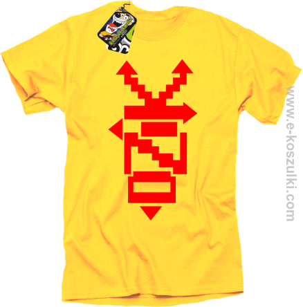 DZIK Geometric Design - koszulka męska żółta