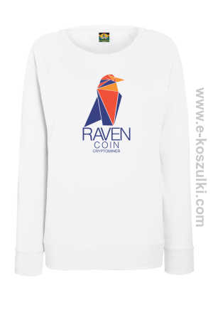 RAVEN Coin CryptoMiner - bluza damska bez kaptura biała