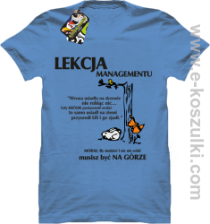 lekcja managementu - morał musisz być na górze - koszulka męska niebieska