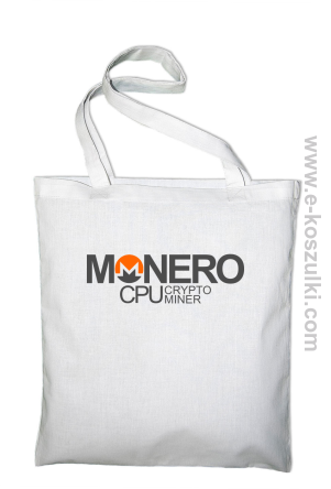 MONERO CPU CryptoMiner - torba eko z nadrukiem biała