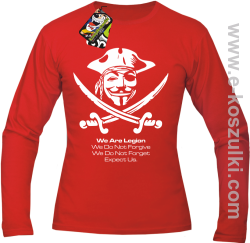 Anonymous We are Legion We Do Not Forget We Do Not Forgive Expect Us - longsleeve czerwony