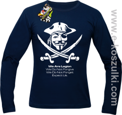 Anonymous We are Legion We Do Not Forget We Do Not Forgive Expect Us - longsleeve granatowy