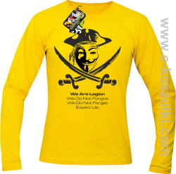 Anonymous We are Legion We Do Not Forget We Do Not Forgive Expect Us - longsleeve żółty