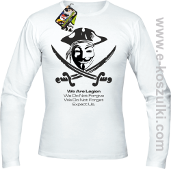 Anonymous We are Legion We Do Not Forget We Do Not Forgive Expect Us - longsleeve biały