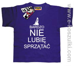 Bardzo nie lubię sprzątać koszulka dziecięca - fioletowy