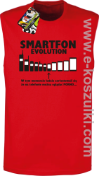 Smartfon evolution - bezrękawnik męski z nadrukiem - czerwony