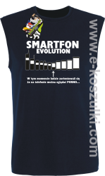 Smartfon evolution - bezrękawnik męski z nadrukiem - granatowy
