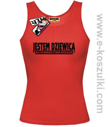 Jestem Dziewicą... - top damski - czerwony