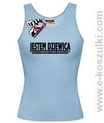 Jestem Dziewicą... - top damski - niebieski