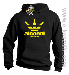 Alcohol i love it bottles -  bluza z kapturem czarna