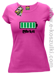 Córka Bateria 100% - koszulka damska taliowana fuksja