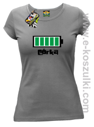 Córka Bateria 100% - koszulka damska taliowana szara