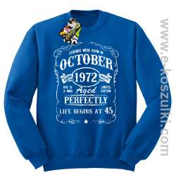 Legends were born in October Aged Perfectly Life Begins - z własną personalizacją - bluza bez kaptura STANDARD niebieska