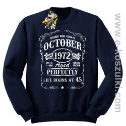 Legends were born in October Aged Perfectly Life Begins - z własną personalizacją - bluza bez kaptura STANDARD granatowa