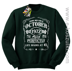 Legends were born in October Aged Perfectly Life Begins - z własną personalizacją - bluza bez kaptura STANDARD butelkowa