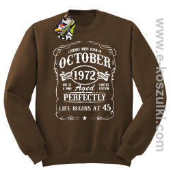 Legends were born in October Aged Perfectly Life Begins - z własną personalizacją - bluza bez kaptura STANDARD brązowa