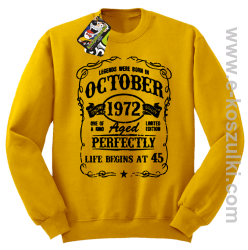 Legends were born in October Aged Perfectly Life Begins - z własną personalizacją - bluza bez kaptura STANDARD żółta