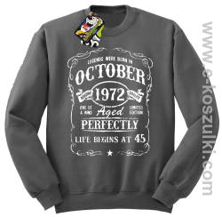 Legends were born in October Aged Perfectly Life Begins - z własną personalizacją - bluza bez kaptura STANDARD szara
