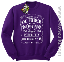 Legends were born in October Aged Perfectly Life Begins - z własną personalizacją - bluza bez kaptura STANDARD fioletowa
