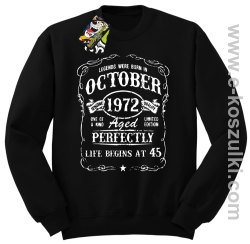 Legends were born in October Aged Perfectly Life Begins - z własną personalizacją - bluza bez kaptura STANDARD czarna
