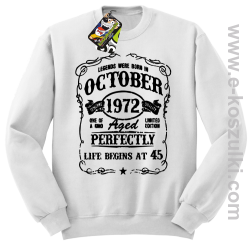 Legends were born in October Aged Perfectly Life Begins - z własną personalizacją - bluza bez kaptura STANDARD biała