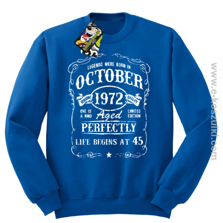 Legends were born in October Aged Perfectly Life Begins - z własną personalizacją - bluza bez kaptura STANDARD  