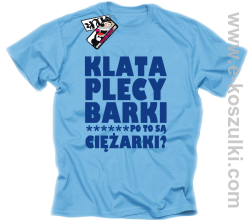 Klata, plecy, barki - koszulka męska - błękitny