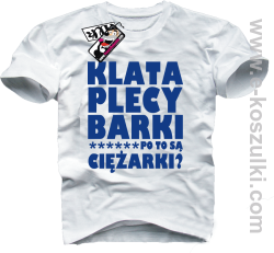 Klata, plecy, barki - koszulka męska - biały