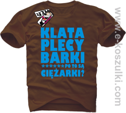 Klata, plecy, barki - koszulka męska - brązowy
