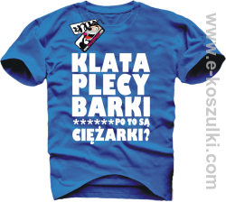 Klata, plecy, barki - koszulka męska - niebieski