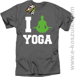 I love YOGA - koszulka z nadrukiem szary