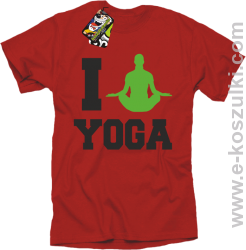 I love YOGA - koszulka z nadrukiem czerwony