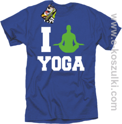 I love YOGA - koszulka z nadrukiem niebieski