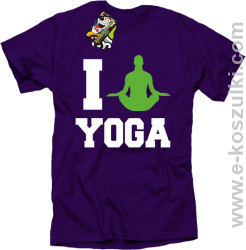 I love YOGA - koszulka z nadrukiem fioletowy