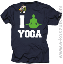 I love YOGA - koszulka z nadrukiem granatowy