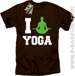 I love YOGA - koszulka z nadrukiem brązowy