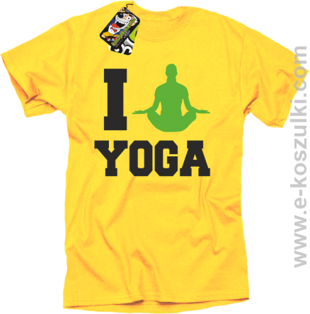 I love YOGA - koszulka z nadrukiem żółty