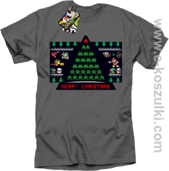 Merry Christmas Retro Games gray