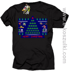 Merry Christmas Retro Games black