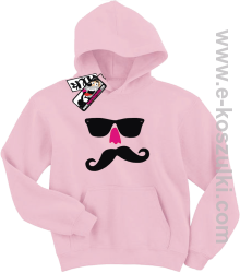 Wąsacz z nosem bluza dziecięca - różowy